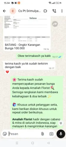 Testimonial Papan Bunga tunggaljaya