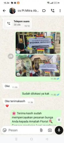 Testimonial Papan Bunga tunggaljaya